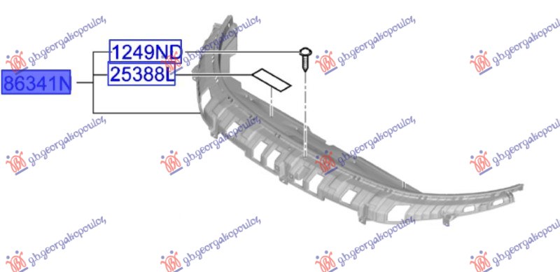 FRONT BUMPER PLASTIC REINFORCEMENT (O)